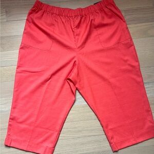 Alfred Dunner Petite 18P Coral Capri Pants – Stretch Pull‑On – New With Tags